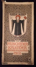 Münchener Kalender * 1912 * Otto Hubb - Wappenkunde Wappen Heraldik Holzschnitte