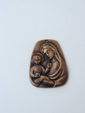 MADONNA MARIA MIT JESUSKIND WAND RELIEF PLAKETTE BRONZE