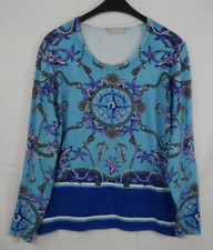 OVANTI Traumhafter Stretch Pullover Blau Maritim Muscheln Anker Größe 44 TOP!