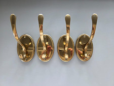 4x Wandhaken – Messing / Goldfarbe – ca. 12 cm – massiv – Vintage Stil