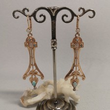 Jugendstil Opalschmuck Opal Ohrringe Retro Vintage Silber 925/- rosé vergoldet