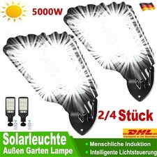 4x LED Solarleuchten Wandlampen Garten 5000W mit Bewegungsmelder Fluter Strahler