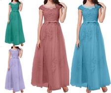  Spitze Abendkleider Ballkleider Promkleider Festlichkleider Lang A-Linie Rock