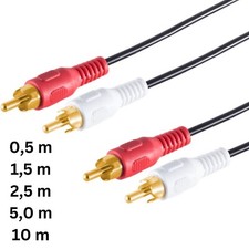 0,5m-10m 2* Cinch Stecker auf