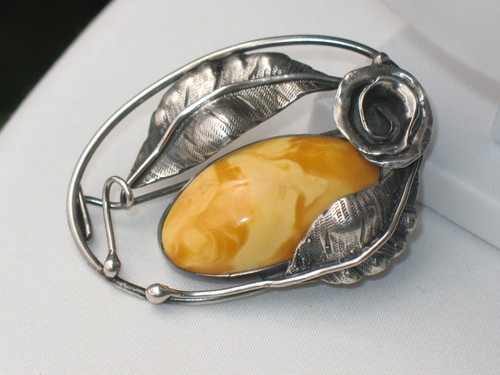 Jugendstil silber brosche - silber,