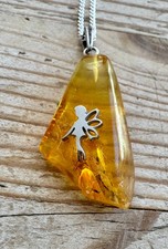 Bernstein Anhänger Wald Elfe