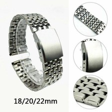 18-22mm Edelstahl Metall Silber Uhr Band Armband Metallarmband Edelstahlarmband