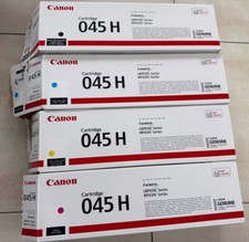 Leer: Canon, gebrauchte 4x 045 H leere Toner-Kartuschen, Cartridge, Originalware