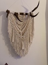 makramee wandbehang Groß Geweih Boho Vintage 