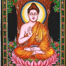 Wandbehang Bild Buddha Meditation Wandbild Yoga Indien Goa Hippie   13