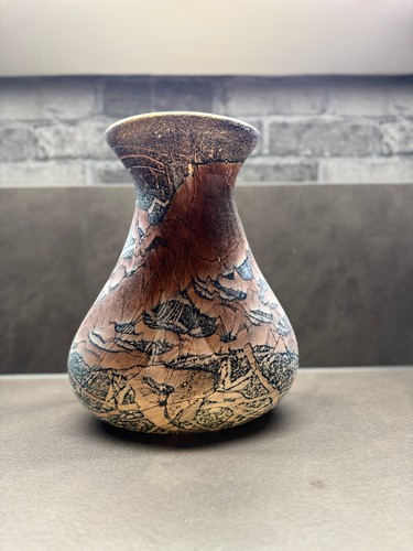 Keramik vase braun beige - keramik,