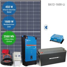 Solar-Inselanlage 1600W Komplettsystem 12V/230V BA12-1600-Li Wohnmobil Hausboot