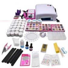 LED UV Nagelset Einsteigerset Nagelstudioset mit Fräser Lampe Starterset GEL Set