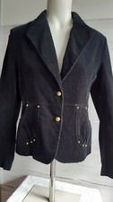 Damen Oberteil Jacke Mantel Blazer Sakko Cordjacke Schwarz Gr.40