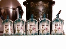 Gewürzdosen 5-er Set Antik Porzellan Vorratsdosen Grün Rosenmuster Geschörkelt 