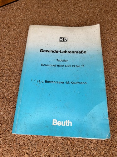 Gewinde lehrmaße din tabellen - din,