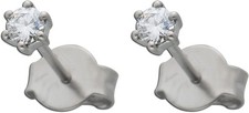 Platin 950 Solitär Ohrstecker