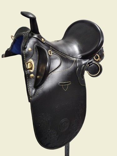 Leder pferdesattel mit - leder, horn