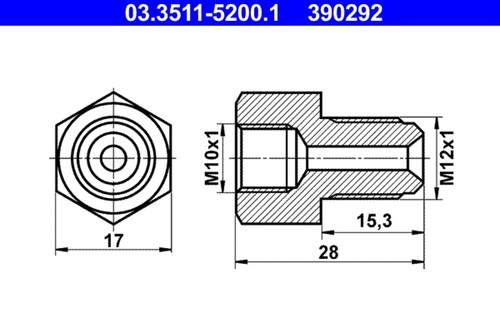Ate adapter bremsleitung - ate, adapter,