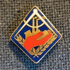 Auszeichnung DDR: Abzeichen Jungaktivist FDJ 1949-1951 rote Hand auf blau