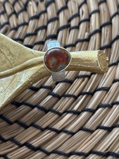 Extravaganter Ring mit Aussergewöhnlichem Stein In 929 Silber, Fassung Vergoldet