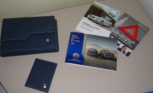 Leder blau bordmappe - blau,