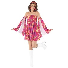 60er Rosa Hippie Kleid Kostüm
