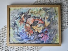 Aquarellbild Teich Tanzende