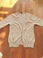 Strickjacke  Cardigan  Beige Gr 42 Von Yorn Aus Kaschmir