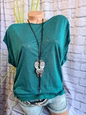 Street One Damen Shirt Tunika Strick Kurzarm Gr. 38 Oberteil grün (060) NEU