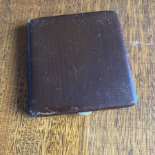 VINTAGE ZIGARETTEN ETUI 9,5x10 LEDER HOLZ MESSING HALTERUNG FÜR DIE  ZIGARETTEN