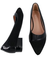 SCHWARZE WILDLEDERPUMPS MIT 3