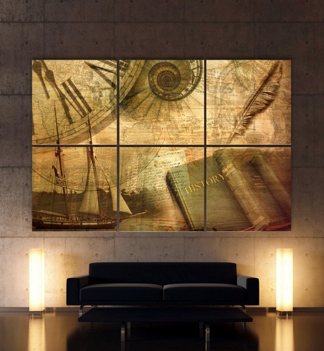 Weltkarte history leinwand - weltkarte,
