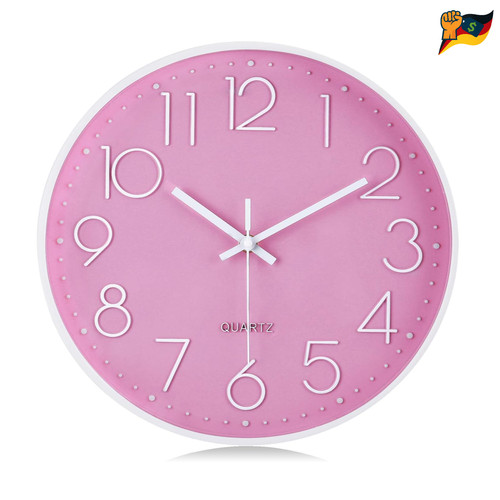 Ziffern wanduhr rosa - wanduhr, 30
