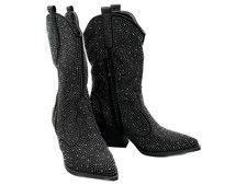 Glitzer western stiefel strass - western,