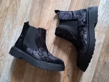 Calvin Klein Jeans Chelsea Boots 37 Chunky Schwarz Glitzer Silber Stiefeletten 