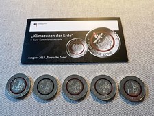 Satz 5 Euro Sammlermünze Tropische Zone 2017 A D F G J + Flyer