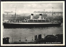 Hamburg, Passagierschiff Monte Sarmiento im Hafen, Ansichtskarte 
