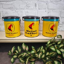 Meinl Kaffee Vorratsdosen 3 Stück Gelb Blech Vintage Kaffeedose WeeNTAGE