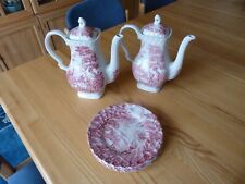 Myott the Hunter englisches Porzellan  2  Kaffeekannen,  4  Teller