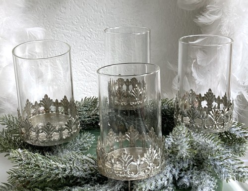 Set shabby kerzenstecker - 4,