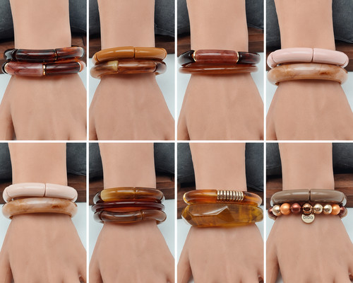 Armband sets braun naturtöne - braun,