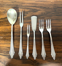 6 Besteckteile Fächermuster