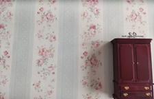 4110- Tapete "Rosen Rosa-Blau"