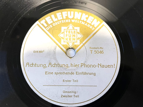78rpm werbeplatte telefunken - 78rpm,