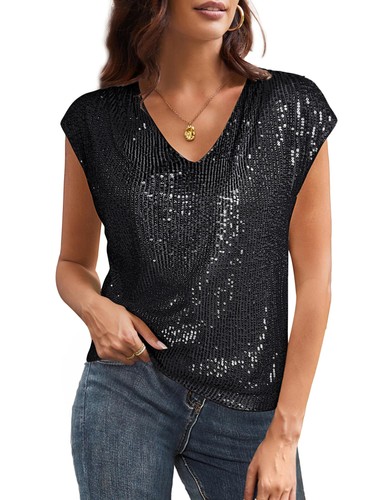 Damen bluse pailletten glitzer - bluse,