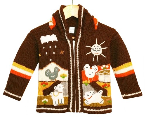 Kinder strickjacke tiere - strickjacke, braun