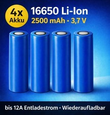 4x Akkuzelle 3,7V 16650 2500