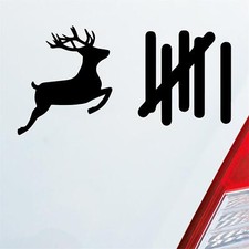 Auto Aufkleber Strichliste Tally List Hirsch Winter Deer 15x8 cm Sticker Hecksch