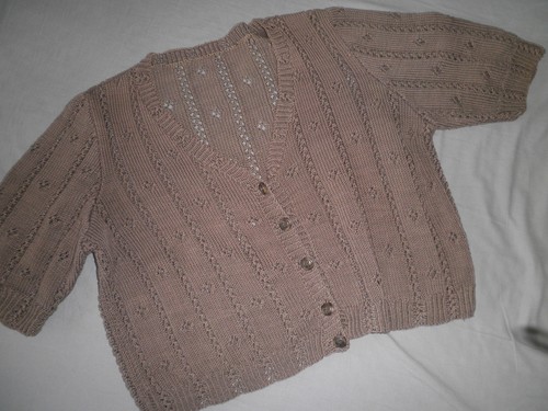 Strickjacke kurzarm neu braun